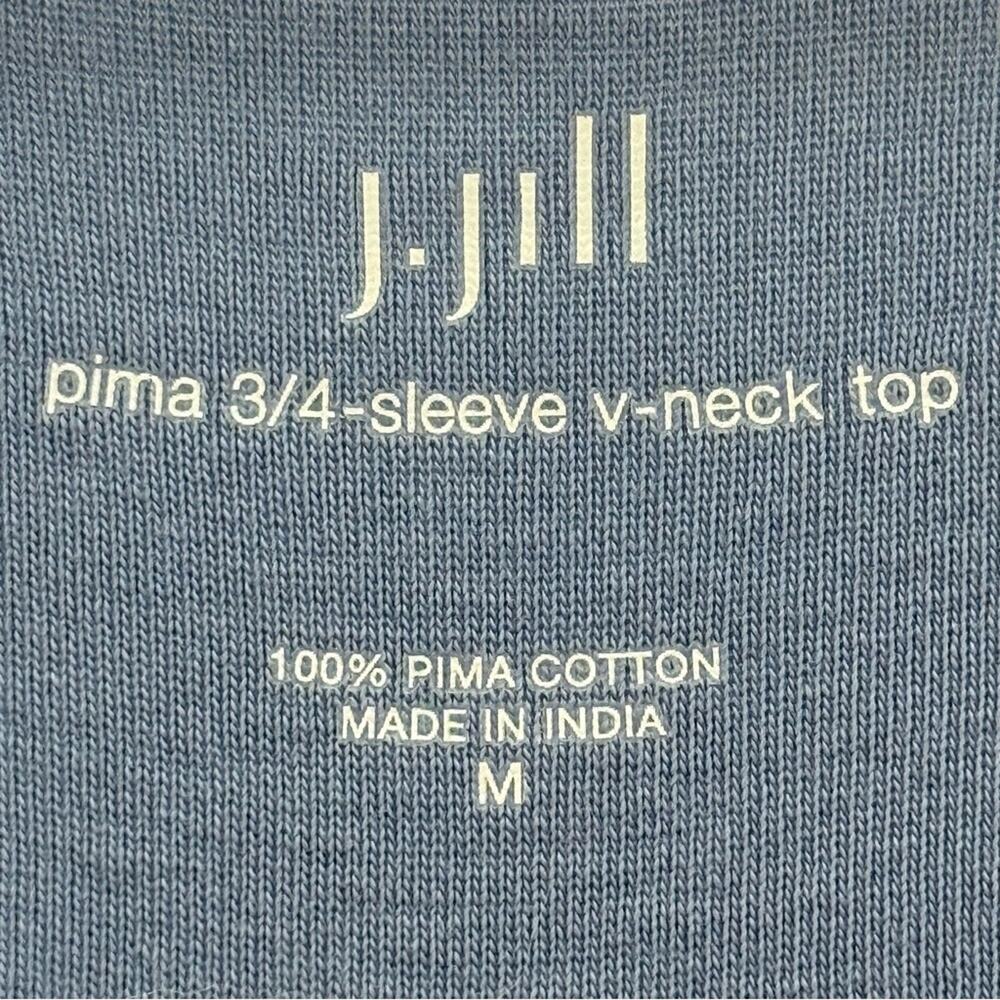 J. Jill Pima Cotton 3/4 Sleeve V-Neck Tunic Shirt Baby Blue Size Medium - Picture 7 of 9